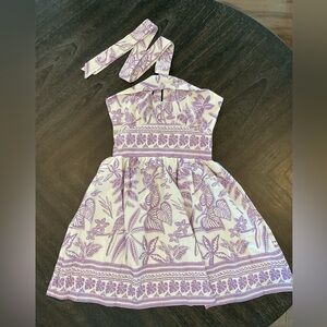 SHEIN Purple and White Floral Mini Dress